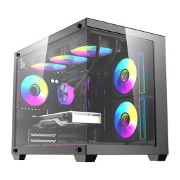 DarkFlash B275 PRO datora korpuss (melns) + 6 ventilatori