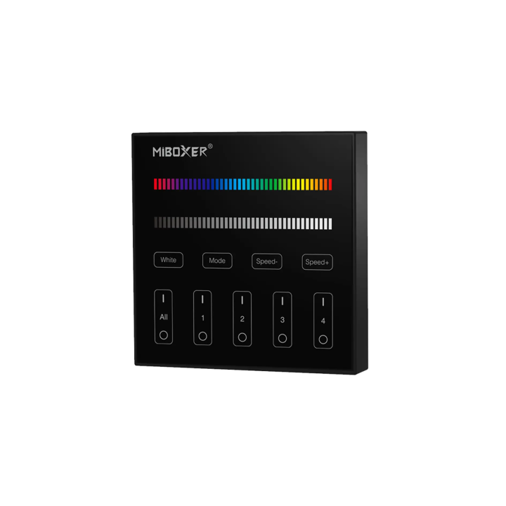 Sienas kontrolieris RGB/RGBW 4-zonu Melns 2xAAA B3B