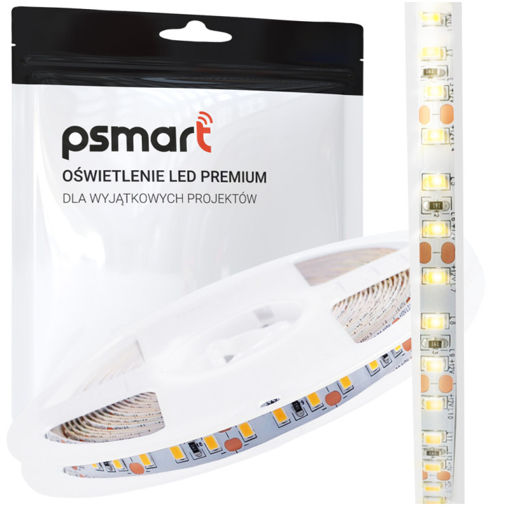 PSMART Taśma LED 12V WW 2835 IP20 8mm 120led/m 5m