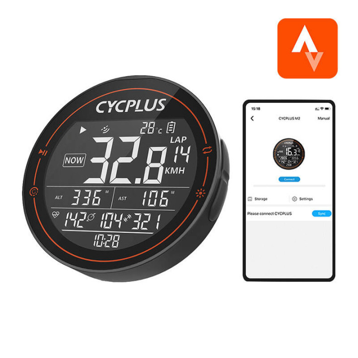 Cycplus M2 velo dators - savietojams ar Strava, Trainingpeaks u.c.