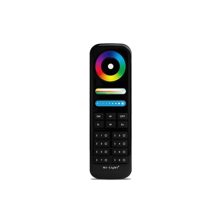 Tālvadības pults RGB+CCT 8-zonu, melns 2xAAA FUT089B