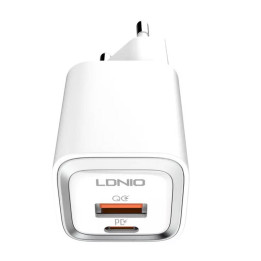 Sienas lādētājs LDNIO A2318M USB, USB-C + USB-C - Zibens kabelis