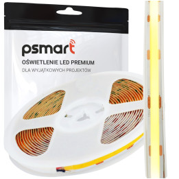 PSMART Taśma LED COB 12V WW 3000K IP20 8mm 480led/m 5m