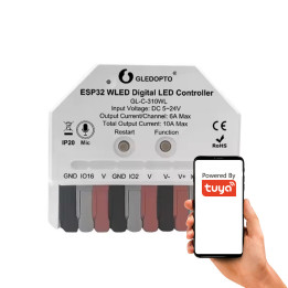 MINI ESP32 kontrolieris ar mikrofonu RGBIC WIFI WLED digitālajām LED lentēm
