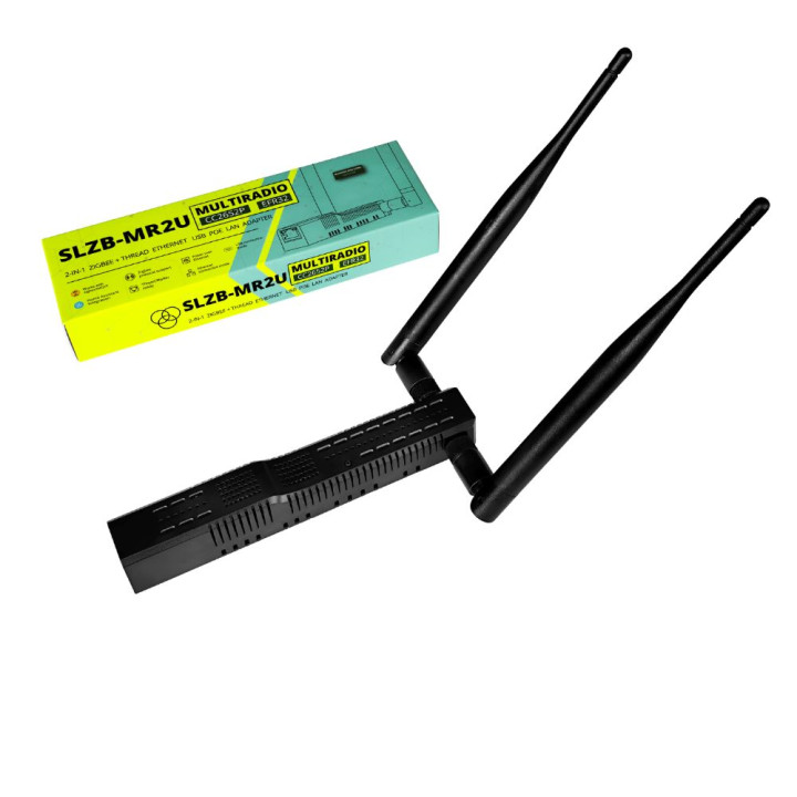 SMLIGHT SLZB-MR2U — Zigbee, Matter over Thread, Ethernet, PoE, USB, Wi-Fi adapteris, melns (CC2652P + EFR32MG21)