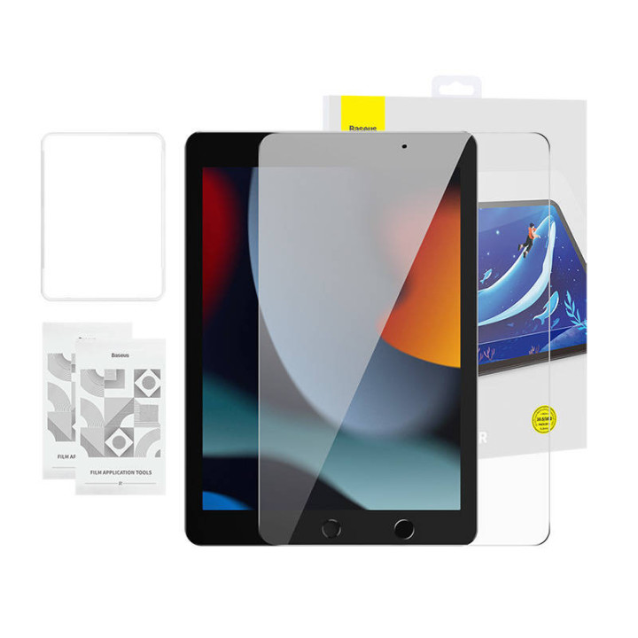Закаленное стекло Baseus Crystal 0,3 мм для iPad Pro/Air3/10,2" iPad 7/8/9 (2шт.) + набор для чистки