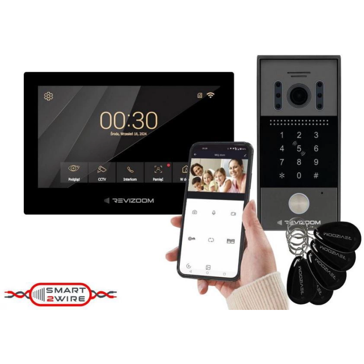 Revizoom RM-T273HD melns — video domofona komplekts ar kameru RC-212HD-CK1