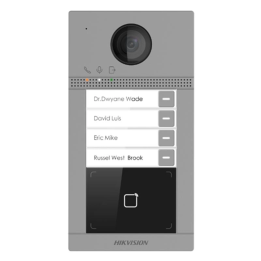 Hikvision DS-KV8413-WME1(C)/Flush 4-кнопочная металлическая дверная станция для виллы с PoE и 2 МП ИК-камерой
