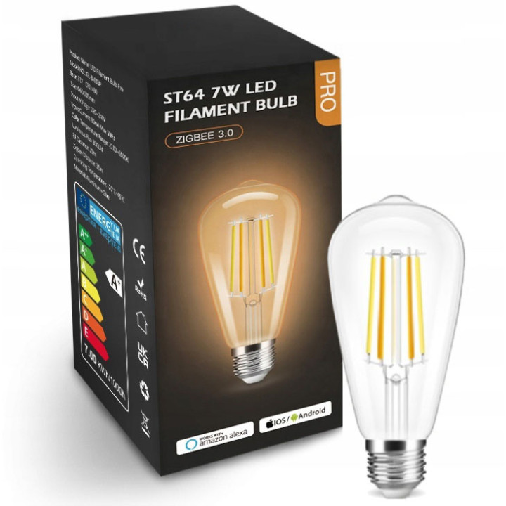 7W CCT White ST64 ZigBee GL HUE TUYA spuldze