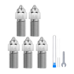 ELEGOO Neptune 4 / 4 Pro Набор насадок из закаленной стали (0,4 мм x3, 0,6 мм x1, 0,8 мм x1)