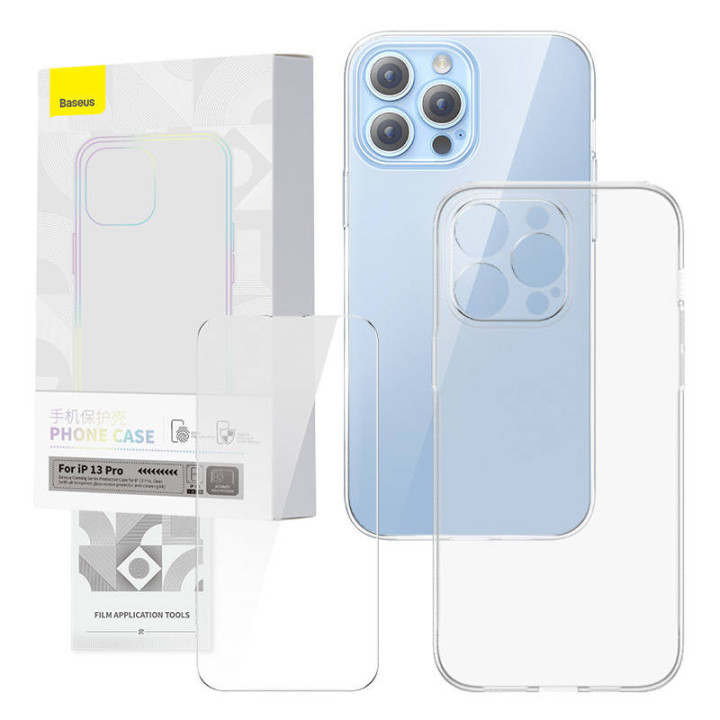 Комплект прозрачного корпуса и закаленного стекла Baseus Corning для iPhone 13 Pro
