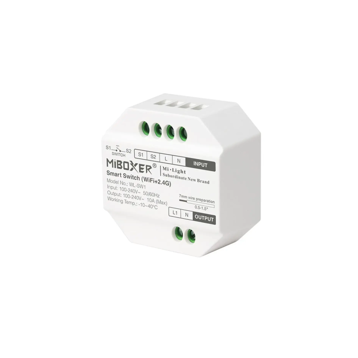 Smart Switch 100-240VAC 10A WiFi/2.4G/spiedpoga WL-SW1