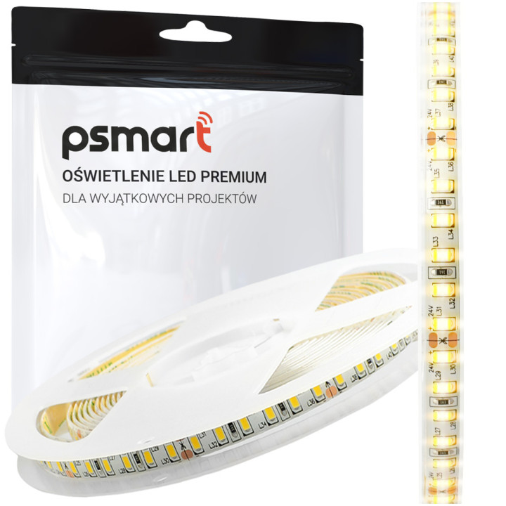 PSMART Taśma LED 24V WW 2835 IP65 8mm 120led/m 5m