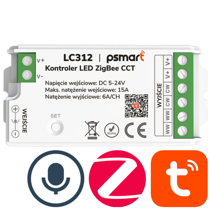 Psmart Mini CCT LED kontrolieris 5-24V 15A PX Series ZigBee TUYA