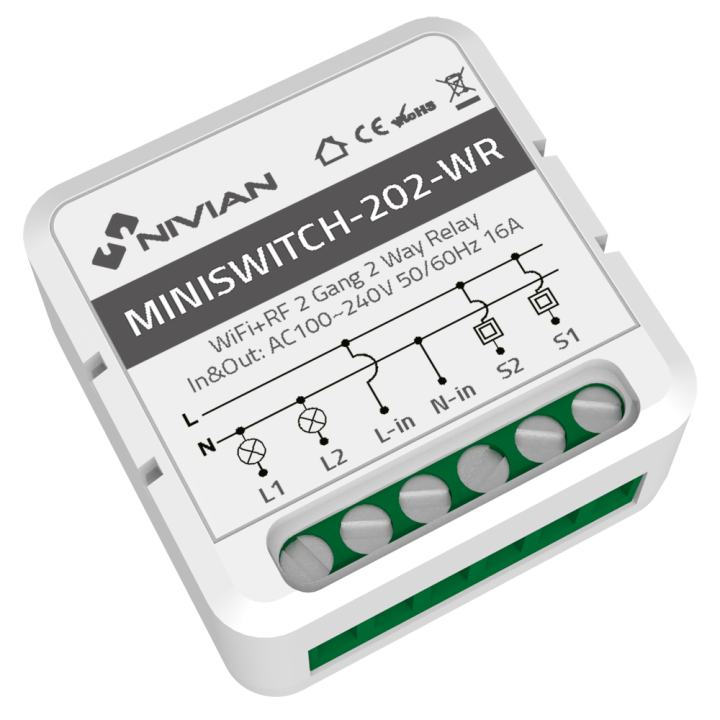 Модуль интеллектуального реле NVS-MINISWITCH-202-WR от NIVIAN RETAIL