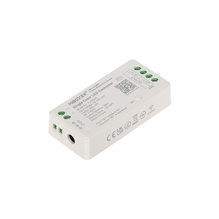 MiBOXER FUT036S 2.4GHz LED lentes kontrolieris – 12-24V DC viena kanāla dimmeris Smarteg Smart Life lietotnei