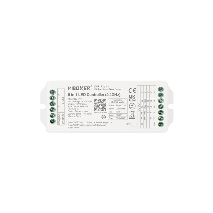 Kontrolieris 5in1 RGB+CCT 12-48V 20A 2.4G PR5