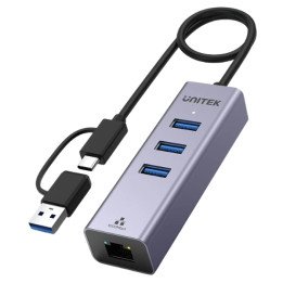 UNITEK Y-3088B USB 3.0 centrmezgls Ethernet