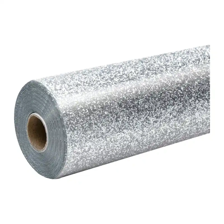 HTVRONT Glitter siltuma pārneses plēve, 30,5 cm x 90 cm (sudrabs)