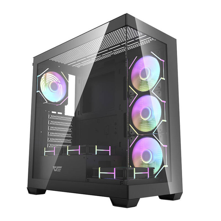 Darkflash DS900 datora korpuss (melns) + 7 ARGB ventilatori