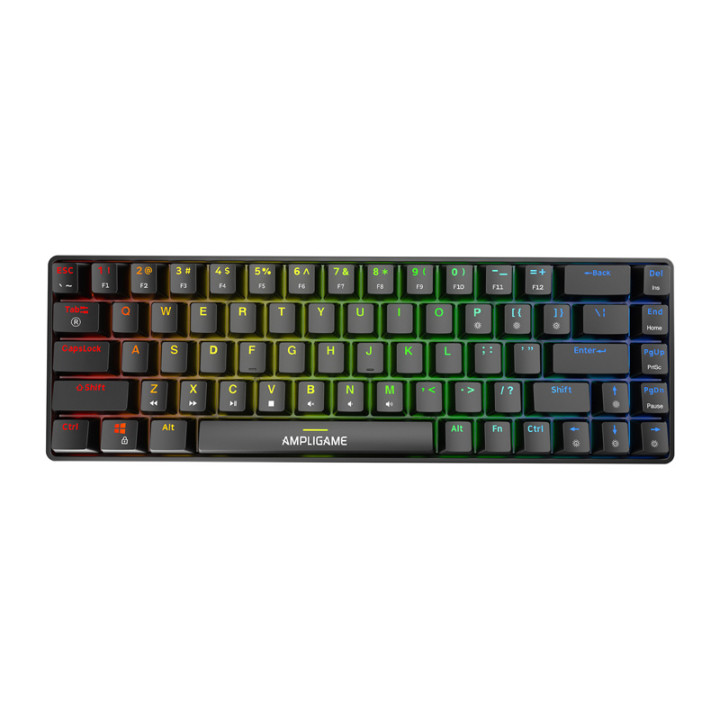 Fifine GK1 mehāniskā tastatūra, 65% RGB (melna)