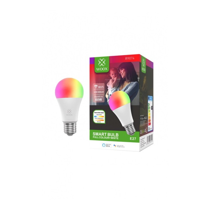 WOOX R9074 Inteliģentā viedā spuldze WiFi LED RGB CCT 10W E27