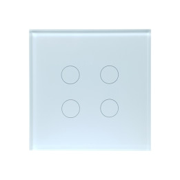 SmartWise T4 EU 4C UNI (R3), balts, 4 grupu, WiFi+RF viedais gaismas slēdzis (darbojas ar vienu strāvu vadu un ar strāvu + neitr