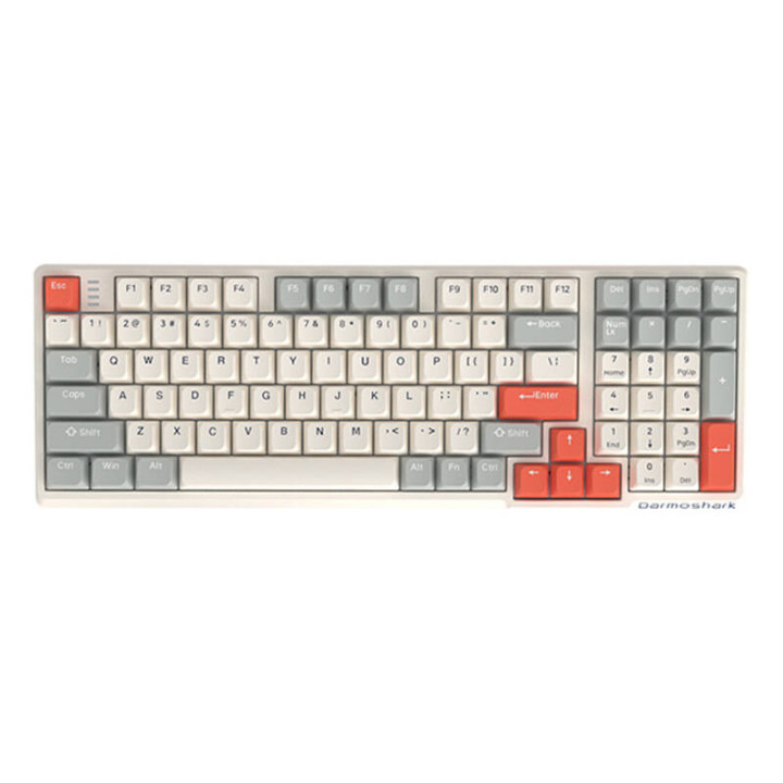 Darmoshark K7 PRO EF switch bezvadu spēļu tastatūra (balta)