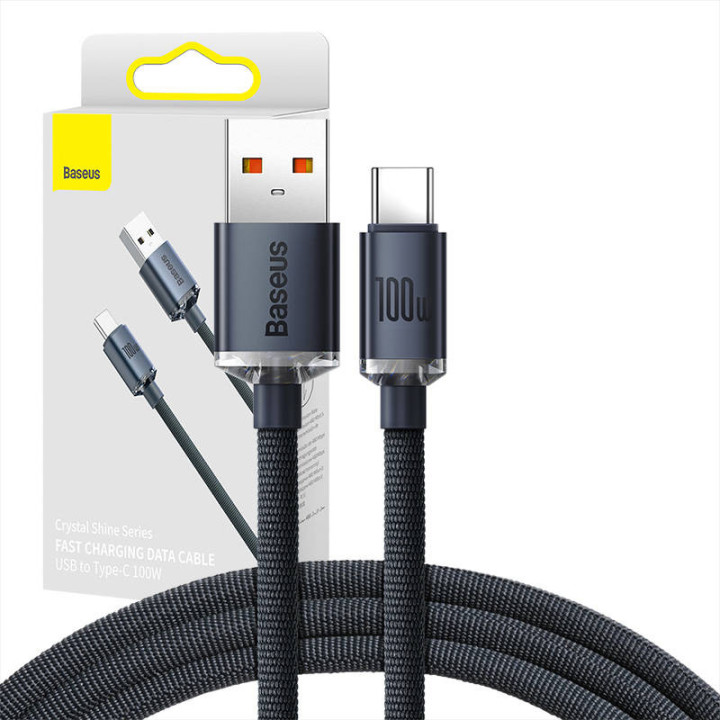 Кабель Baseus Cafule USB-C 3A 1м (Серый+Черный)