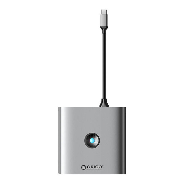 Адаптер-концентратор 8w1 Orico, HDMI 4K + 3x USB-A 3.0, USB-C, 100 Вт PD + SD/TF