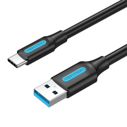 Кабель USB 3.0 A — USB-C Vention COZBH, 2 м, черный ПВХ