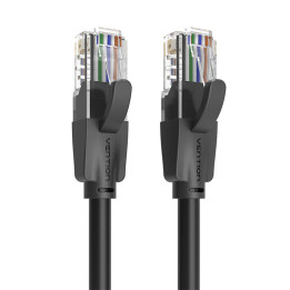 UTP CAT6 Vention IBEBS RJ45 Ethernet tīkla kabelis 1000Mbps 25m melns