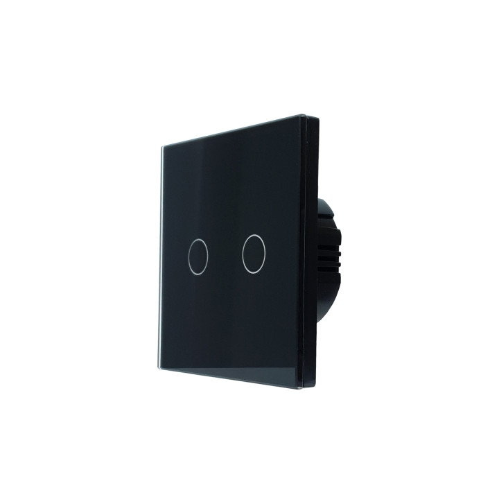 SmartWise T62 UNI Wi-Fi + eWeLink-Remote, 2-клавишный интеллектуальный настенный выключатель, универсальная проводка, черная сен
