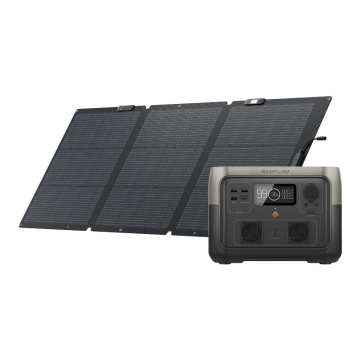 EcoFlow River 2 Max spēkstacija + 160 W saules paneļu komplekts R2MAX-160W-SB