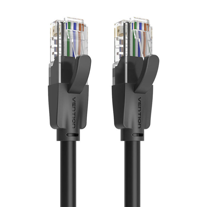 UTP CAT6 Vention IBEBI RJ45 Ethernet tīkla kabelis 1000Mbps 3m melns
