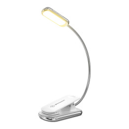 Bezvadu lampa Posh Premium Glocusent GLCSNTA2002 grāmatu lampiņa, USB-C 1000mAh taimeris balts