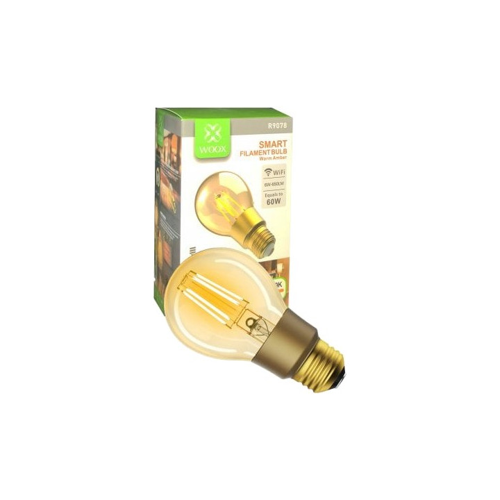 WOOX R9078 Inteliģentā viedā kvēldiega spuldze Retro WiFi LED 6W E27