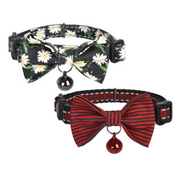 Ошейник для кошек Dogness 2 шт (Daisy Black/Waterproof Red)