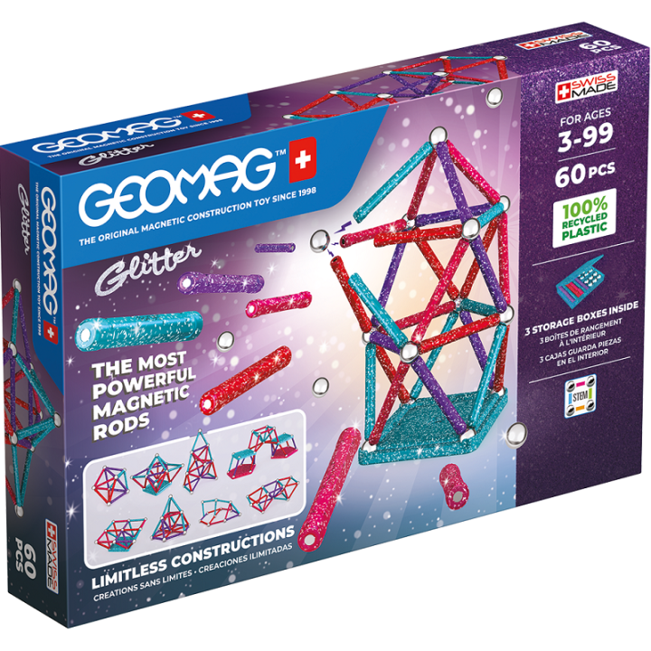 Glitter Recycled 60-gabals GEOMAG GEO-536