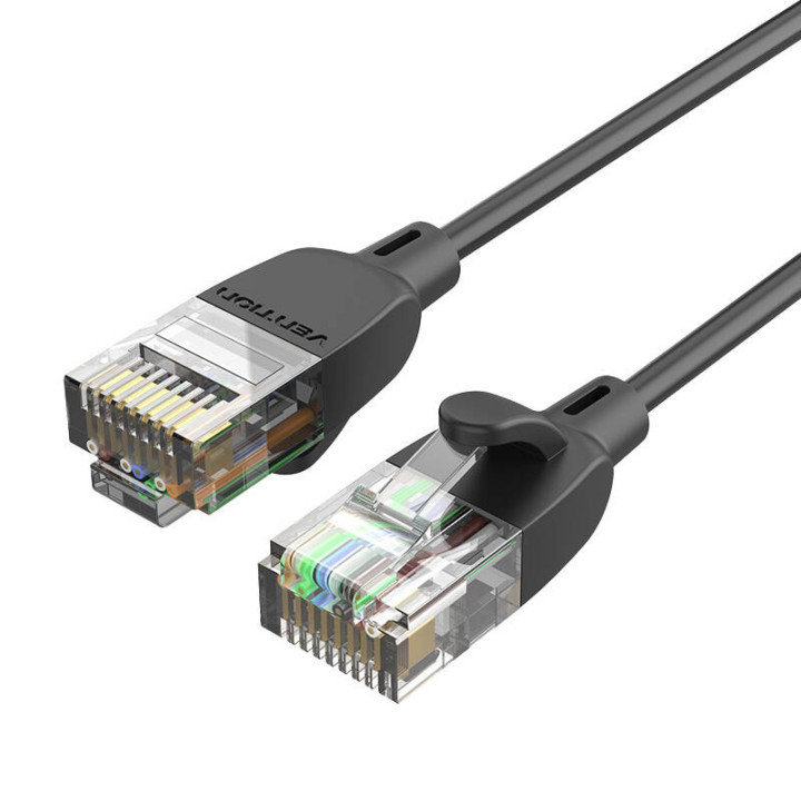 Tīkla kabelis UTP CAT6A Vention IBIBH RJ45 Ethernet 10Gbps 2m Black Slim Type