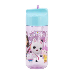 Бутылка для воды с трубочкой для детей STOR 21236 430 мл Gabby's Dollhouse (розово-голубой)