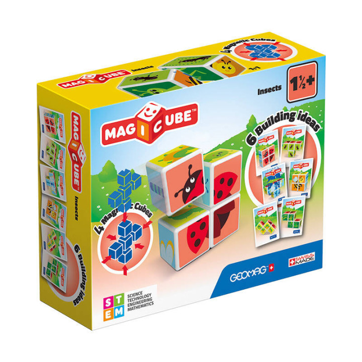 Magicube Printed Insects magnētiskie bloki + kartes 7 gab. GEOMAG GEO-121