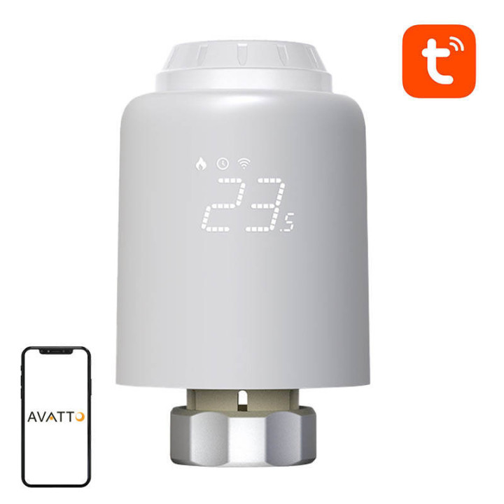 Viedais termostata radiatora vārsts Avatto TRV07 WiFi TUYA