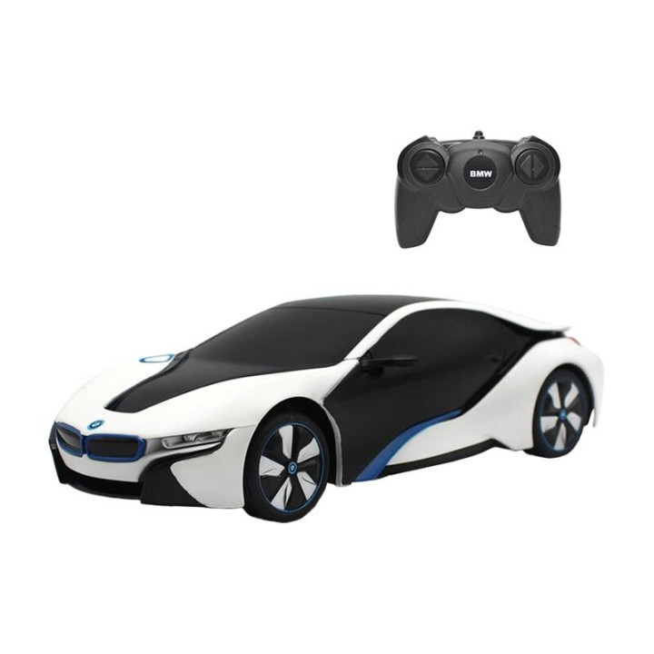 RASTAR R/C 1:24 BMW i8 tālvadības automašīna - UV jutīga (balta un dzeltena)