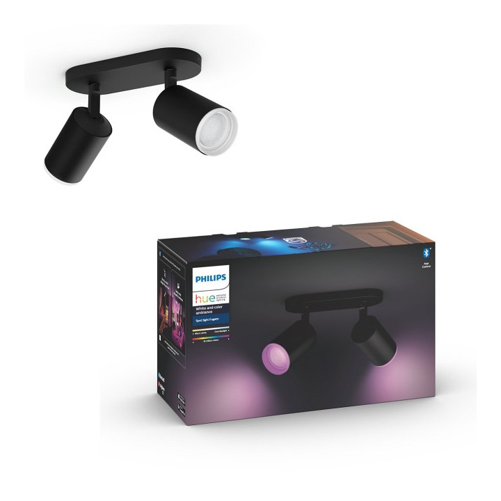 Philips Hue Fugato plate/spirāli melna 2x5,7W