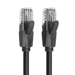 UTP CAT6 ventilācijas tīkla kabelis IBEBN RJ45 Ethernet 1000Mbps 15m (melns)