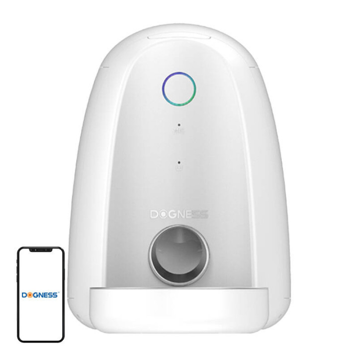 Automātiskā mājdzīvnieku barotava ar plastmasas bļodu WIFI mini Dogness (balts)