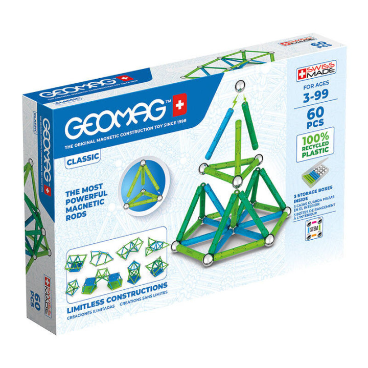 Classic Pārstrādāti magnētiskie bloki 60 elementi GEOMAG GEO-272
