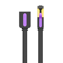 Plakans tīkla kabeļa pagarinājums CAT7 Vention ICBBG RJ45 Ethernet 10Gbps 1,5m melns
