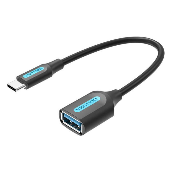 USB-C 3.1 vīrišķais-USB OTG kabeļa ventilācijas atvere CCVBB 0,15 m, 2A, melns